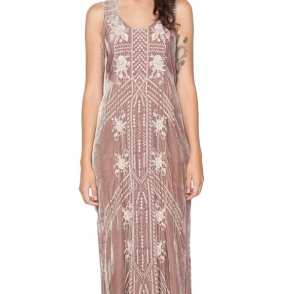 NWOT Johnny Was Velvet Embroidered Dress Sz M - Picture 9 of 9
